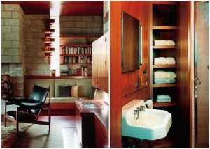 frank lloyd wright - marden house - living room - bathroom