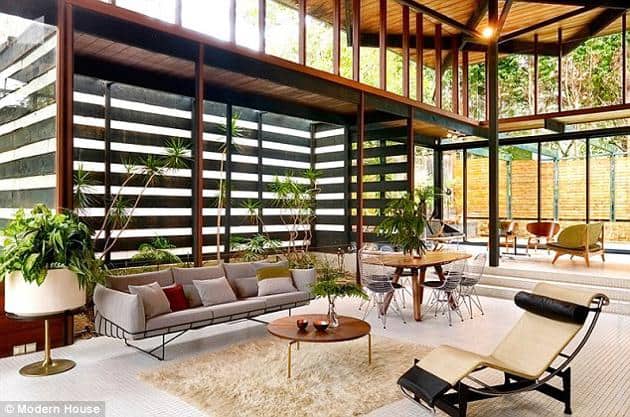 australian modernism Gerry Rippon - Wahroonga house - living room