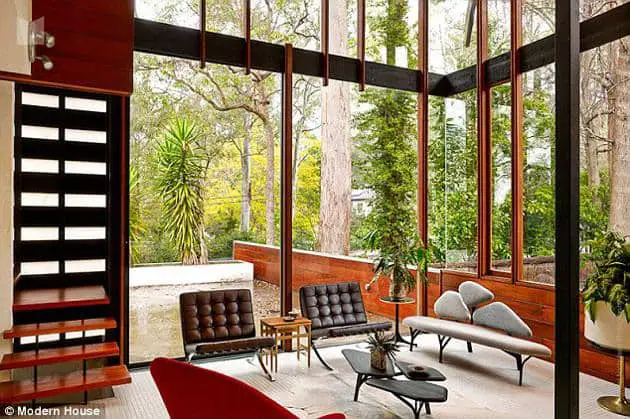 australian modernism Gerry Rippon - Wahroonga house - living room