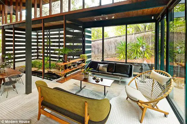 australian modernism Gerry Rippon - Wahroonga house - living room