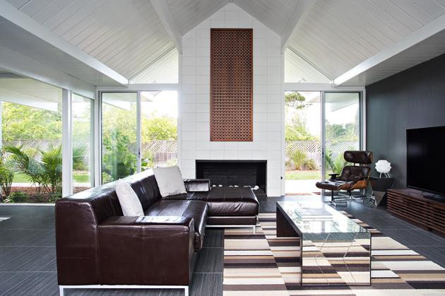 Eichler home remodel - Double Gable - klopf architecture - living room