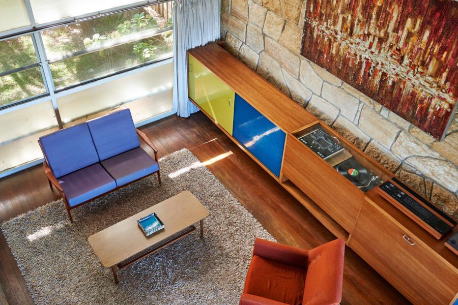 australian mid-century modern - harry-seidler---THURLOW-HOUSE living room