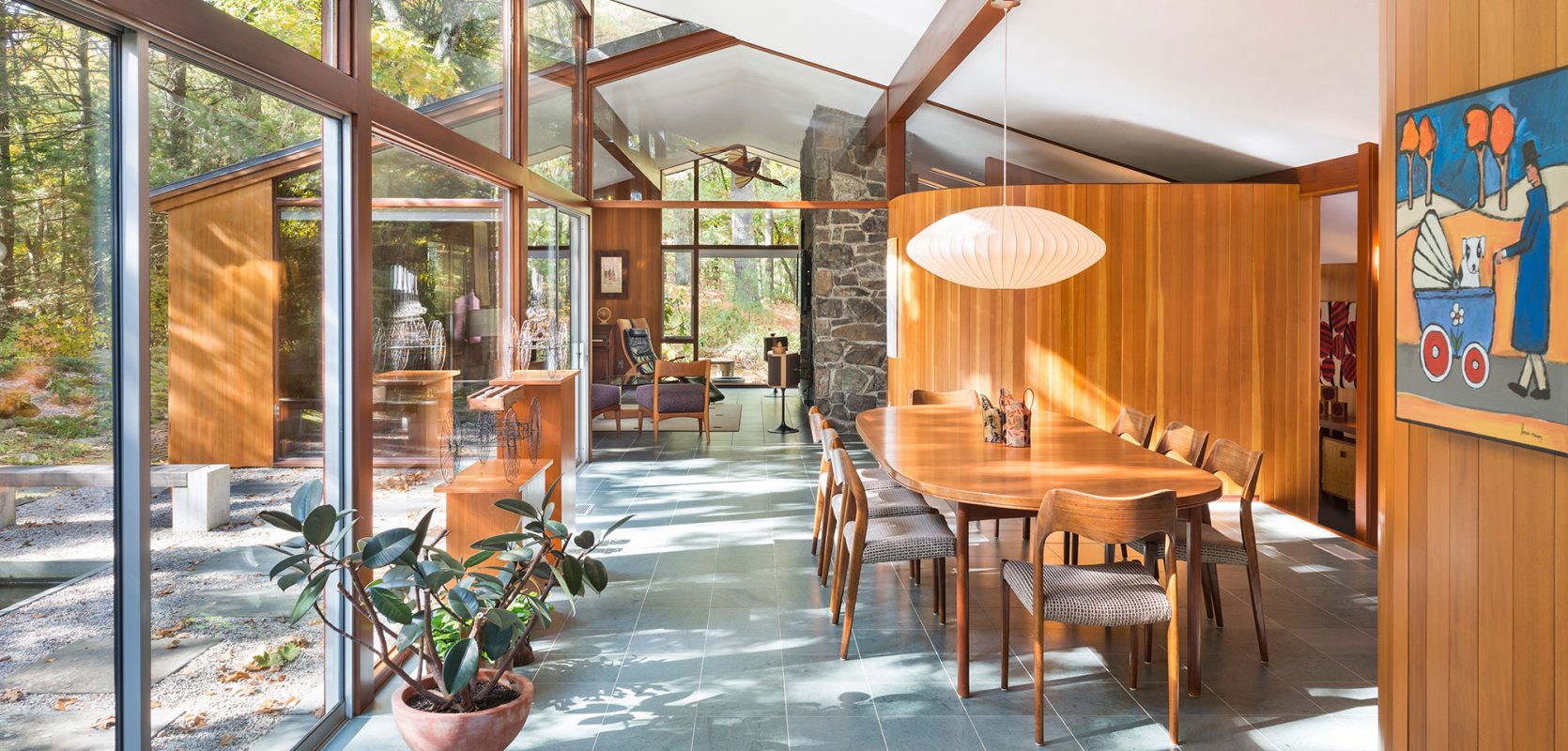 Mid Century house - architect Henry Hoover Massuchesetts - living room