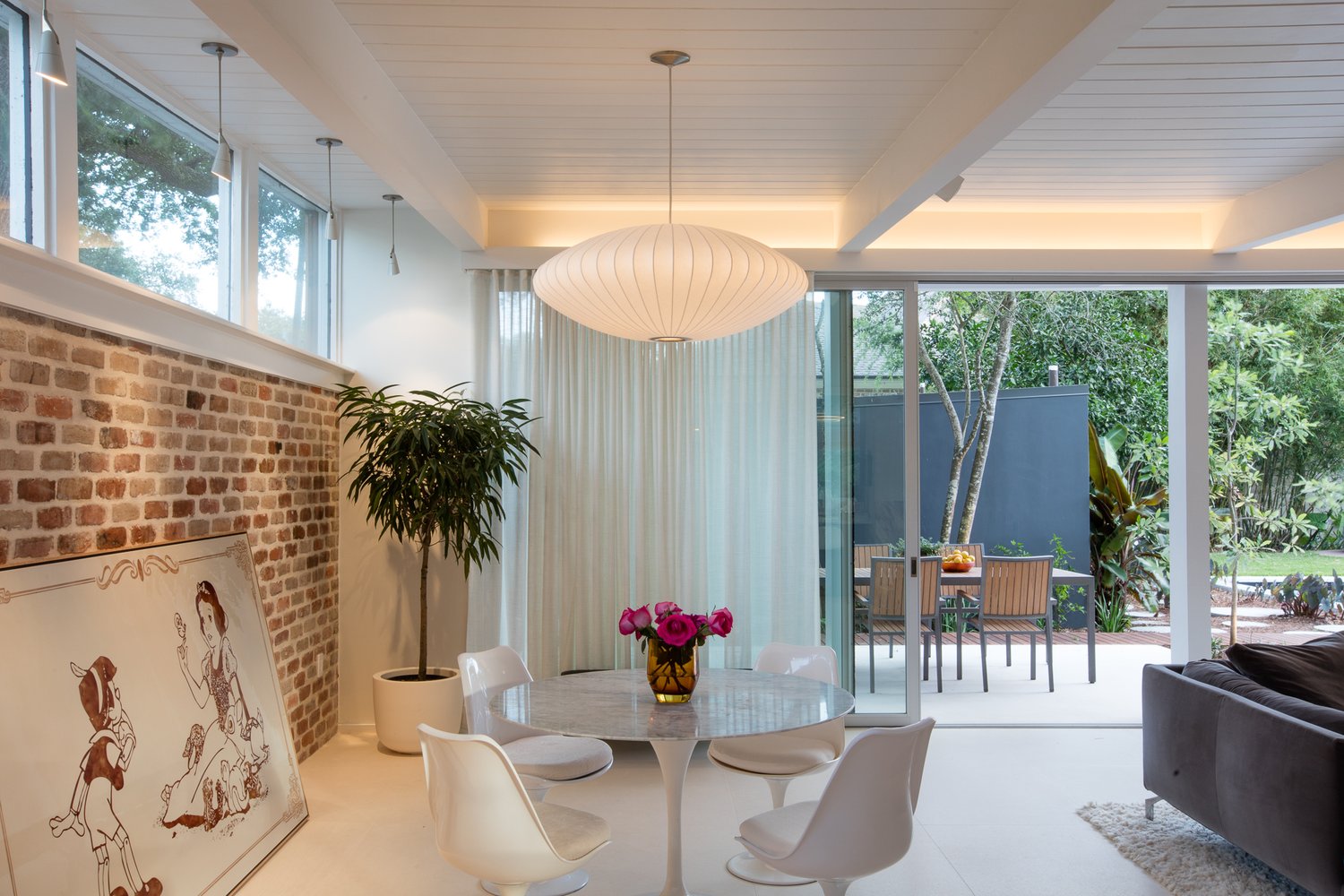 mid-century modern renovation in New Orleans - living