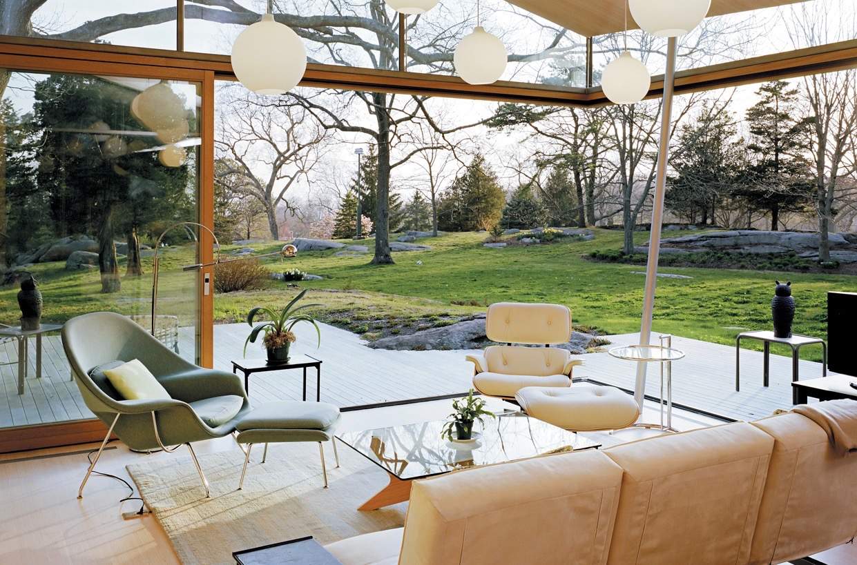 New Haven Cottage living room garden view daylight