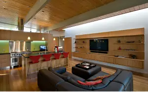 eichler home renovation guy ayers architects - living room