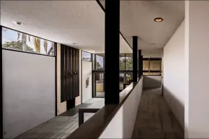 Mid century House in Highland Park hallway
