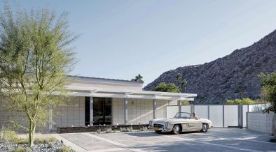 Michael Johnston renovation E. Stewart Williams House exterior front car park