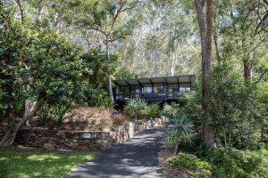 Mid Century at Pearl Beach by Brian Mazlin outside garden far
