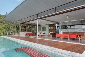 Naked House - Marc Gerritsen living room view from pool