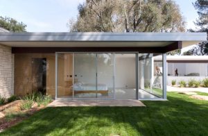 Richard Neutra Singleton Residence outside looking on bedroom