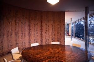 Villa Tugendhat Ludwig Mies van der Rohe outside daylight interior dining area