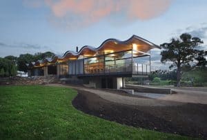 seeley architects - lauriston australian modern house - exterior living room view