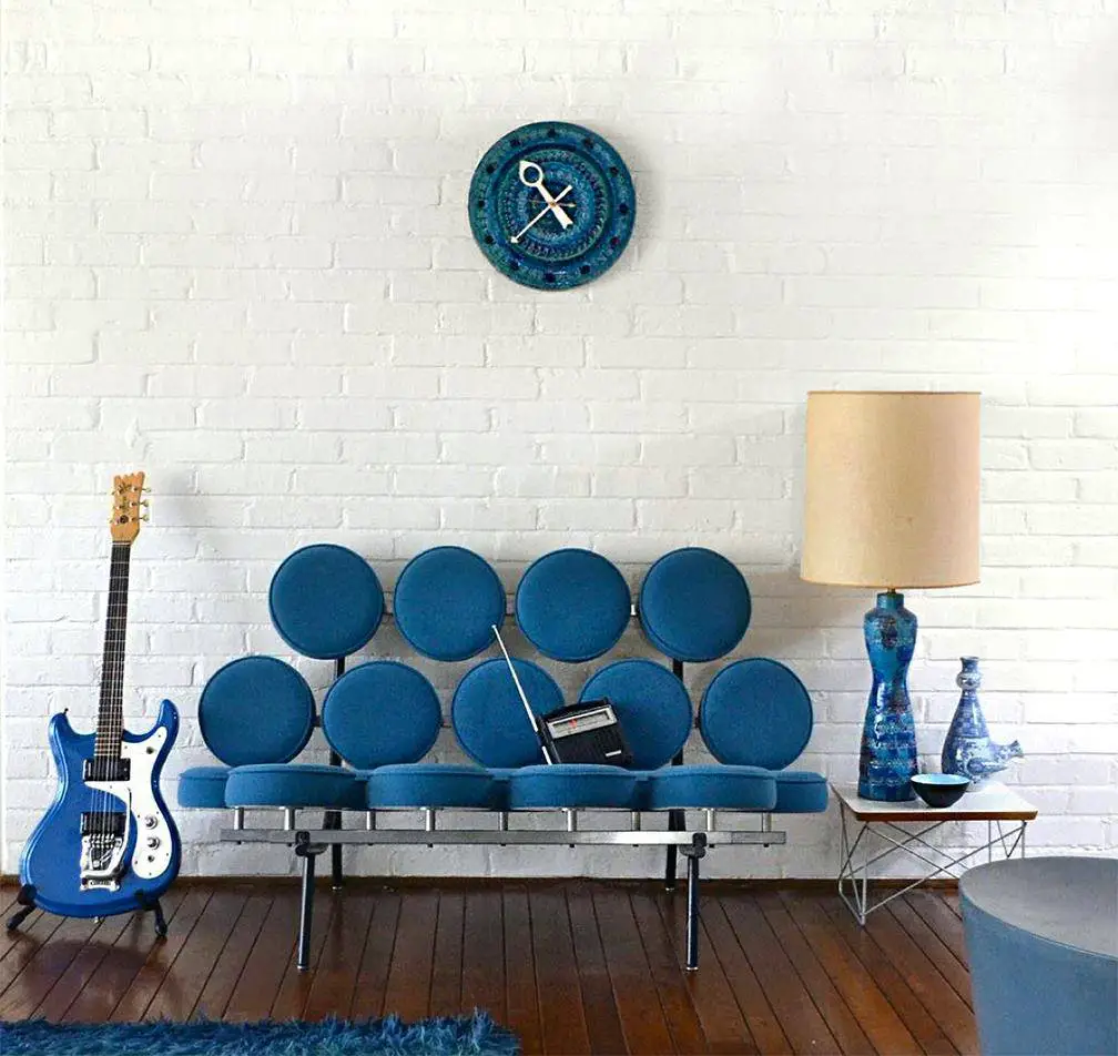 george nelson marshmallow sofa turquoise