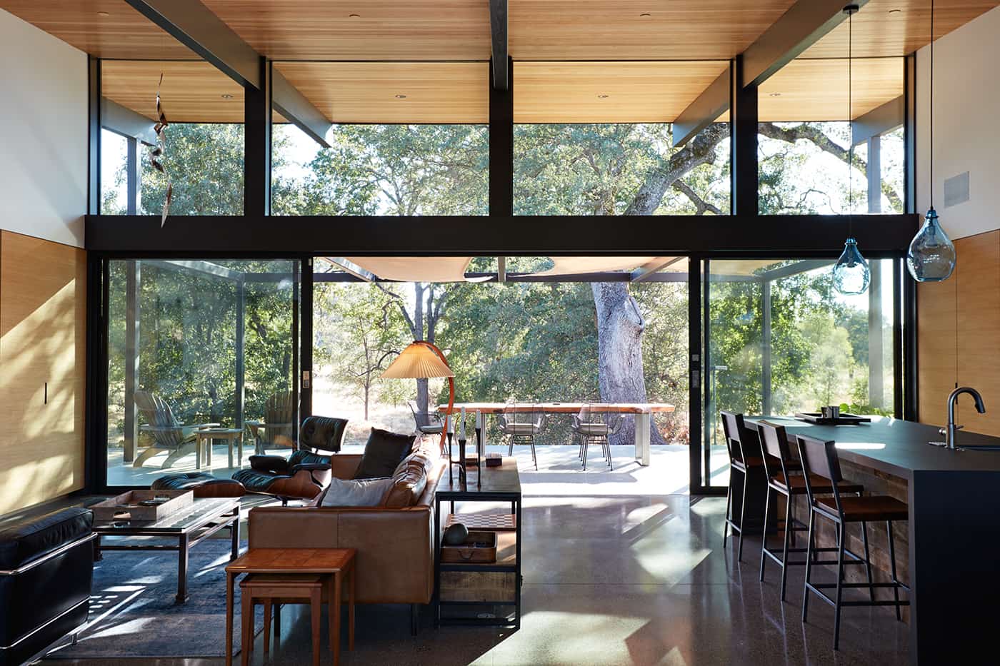 mid-century house renovation by Klopf architects in Sacramento - living room