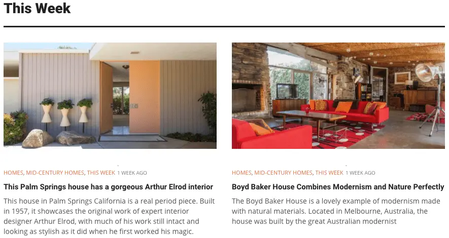 This Week new Mid-Century Home front page