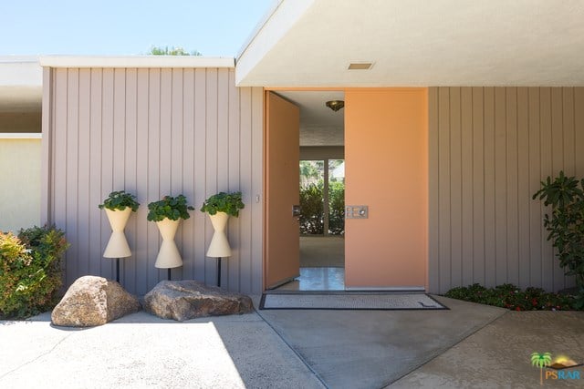 mid-century palm springs house rick harrison - entrance