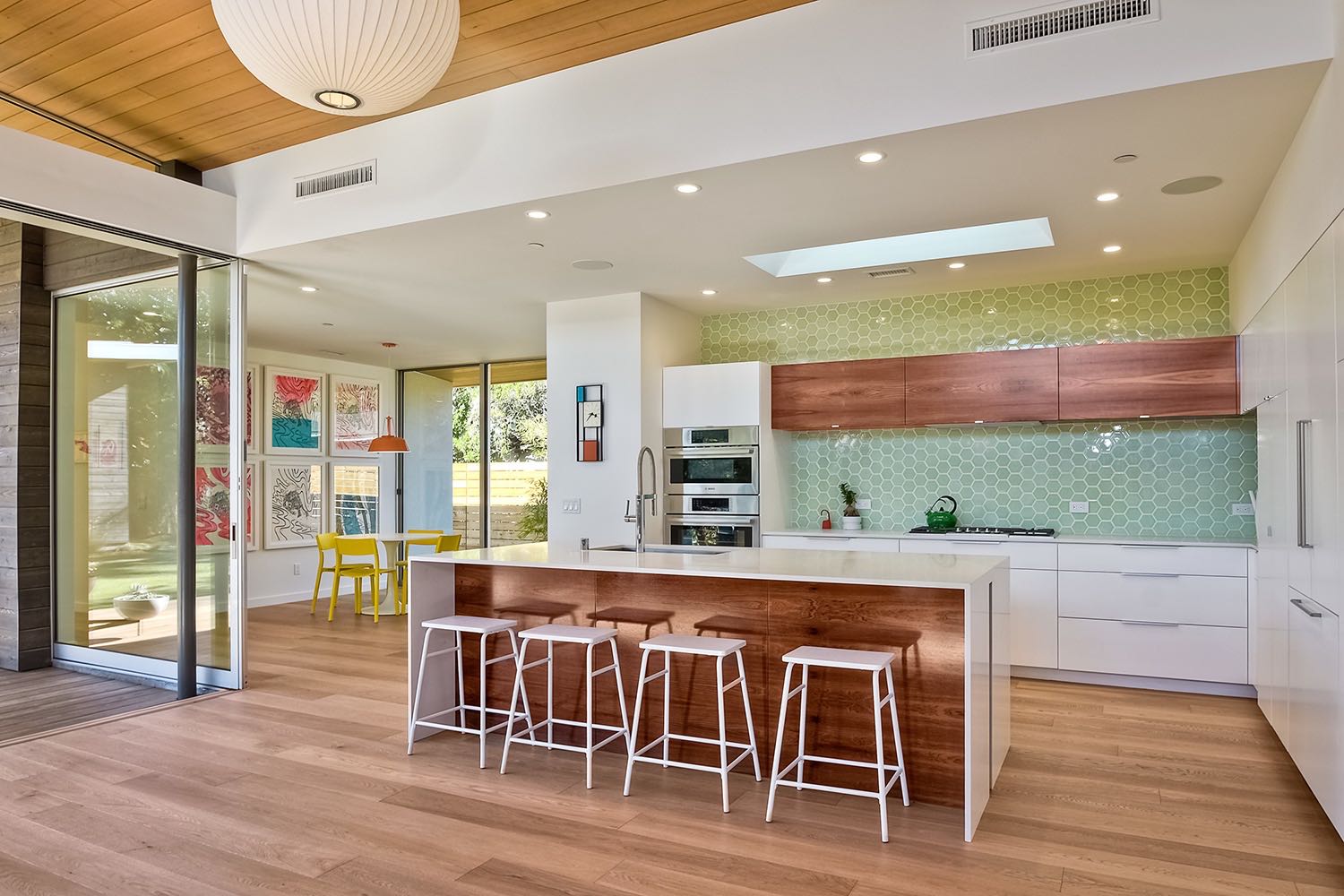 mid-century inspired modern beach retreat in australia - kitchen