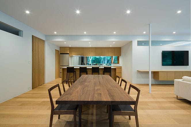 japanese modernist house - Kidosaki Architects - Yokouchi Residence - dining area