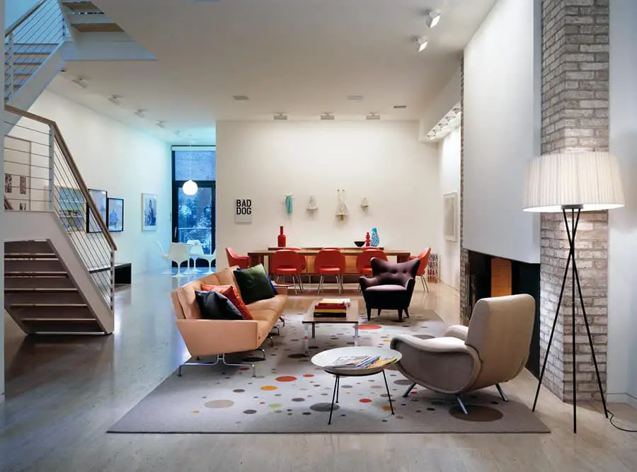 New York modernist Townhouse by Alexander Gorlin - living