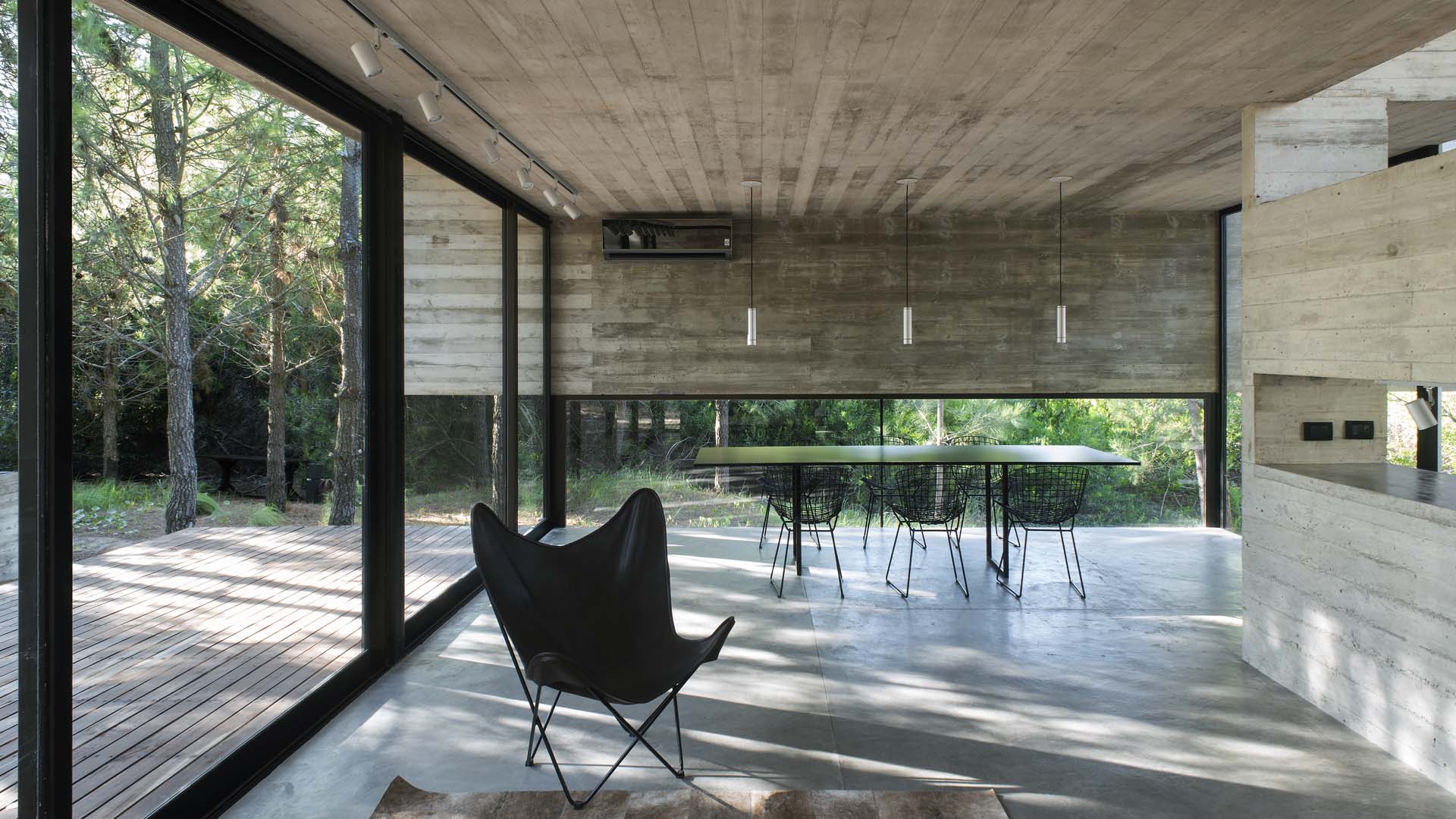 contemporary brutalist house in argentina - Luciano Kruk - living