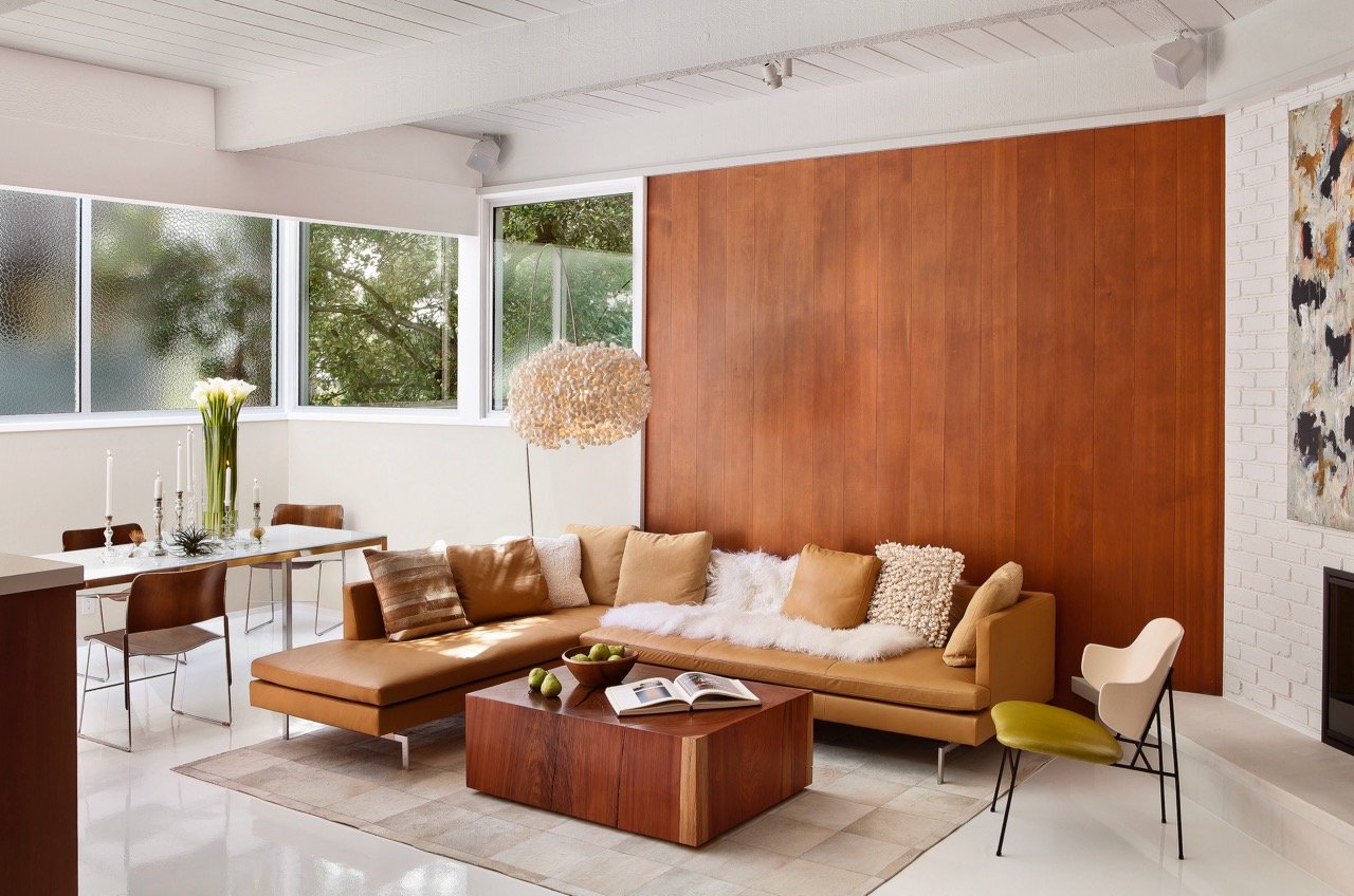 Mid-century Burnett Residence - living room