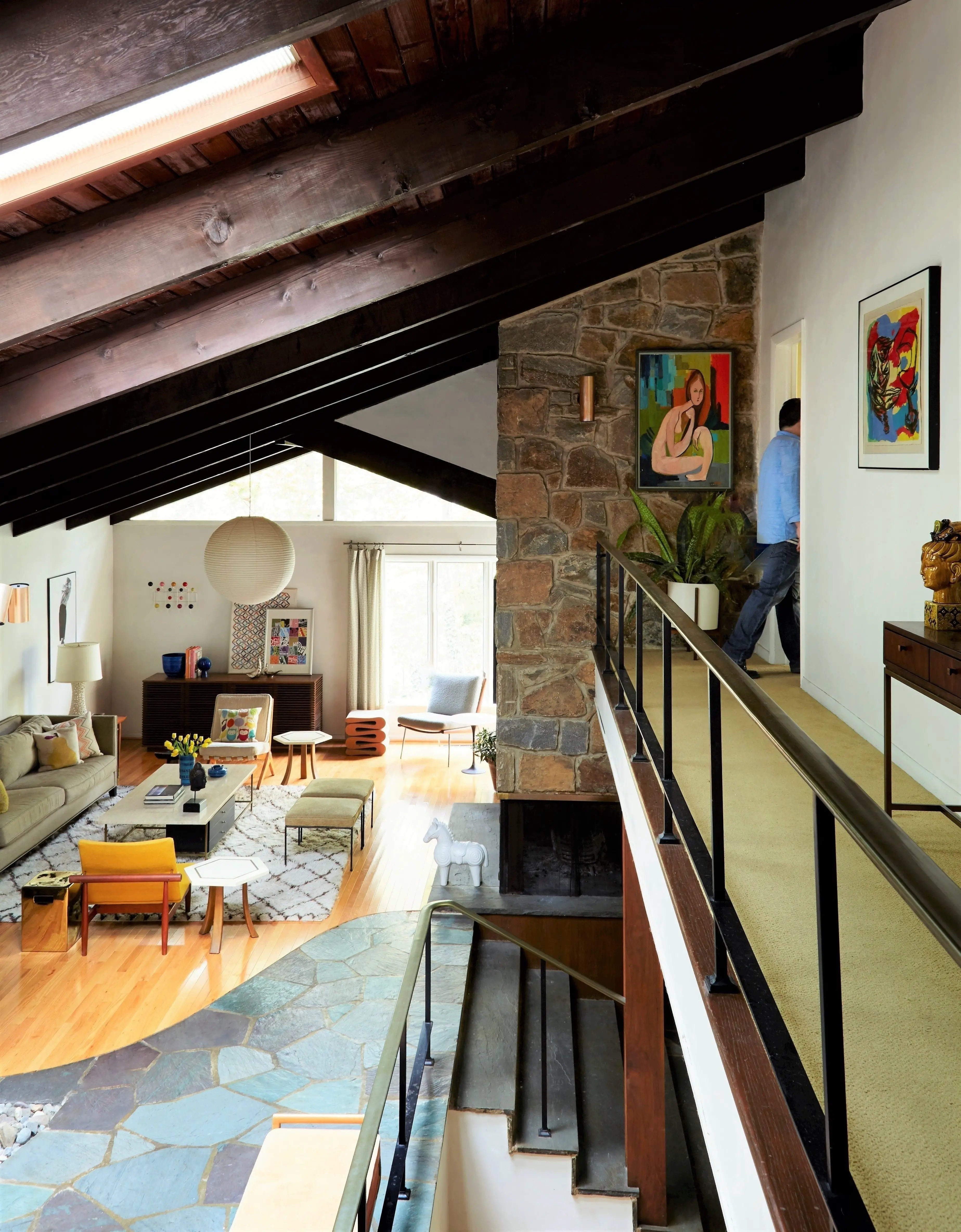 mid-century house renovation - living area