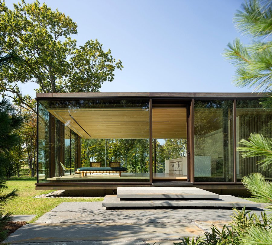 Modern Glass Guest House by Desai Chia - exterior