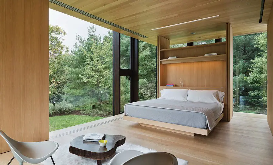 Modern Glass Guest House by Desai Chia - bedroom