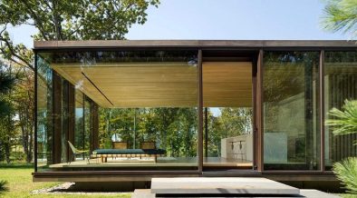 Modern Glass Guest House by Desai Chia - exterior
