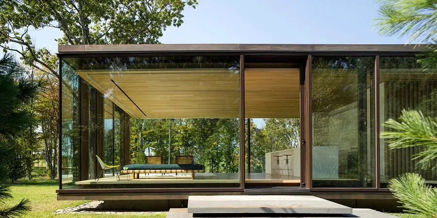 Modern Glass Guest House by Desai Chia - exterior