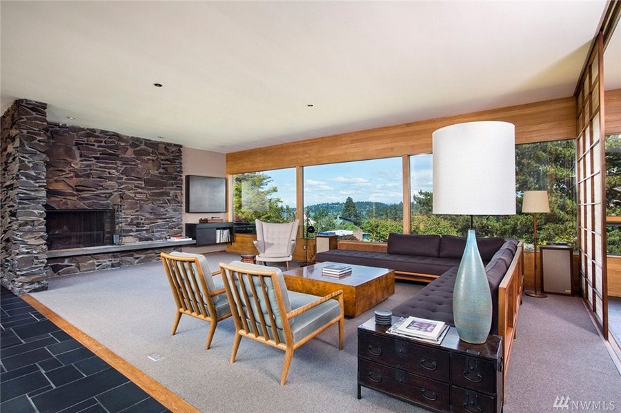 Paul Hayden Kirk mid-century house seattle - living room