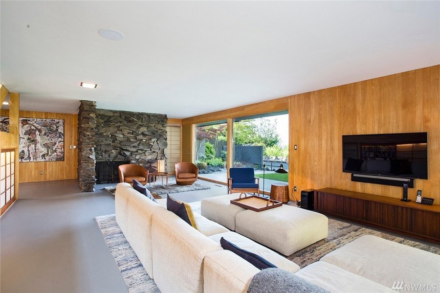 Paul Hayden Kirk mid-century house seattle - living room