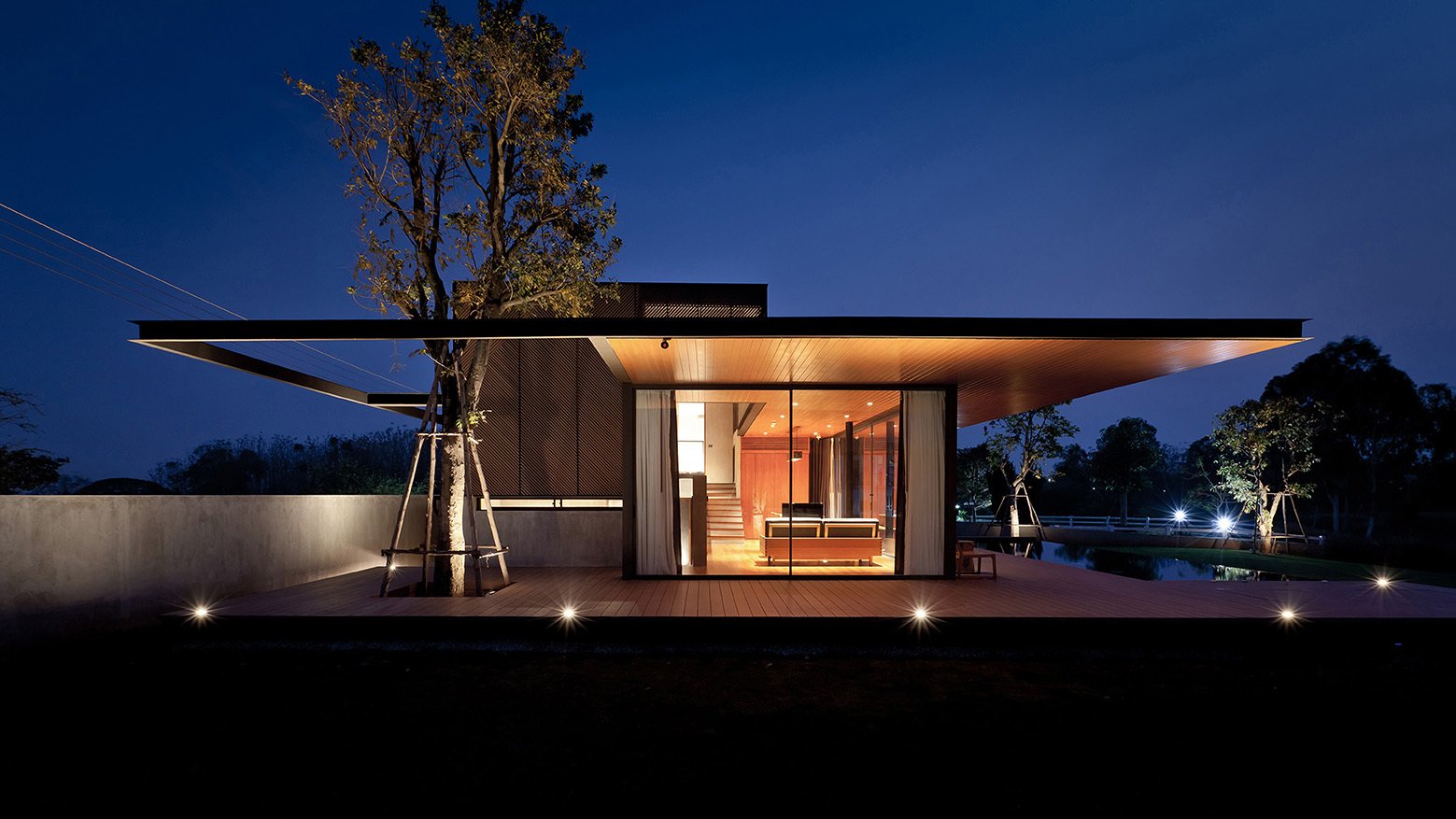Idin Architects - KA contemporary House - exterior night