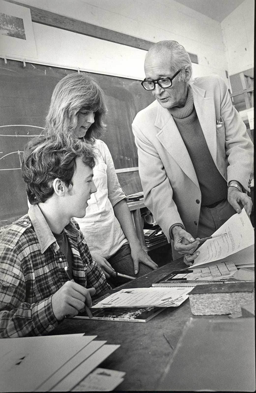 Architect William A. Whifler with students