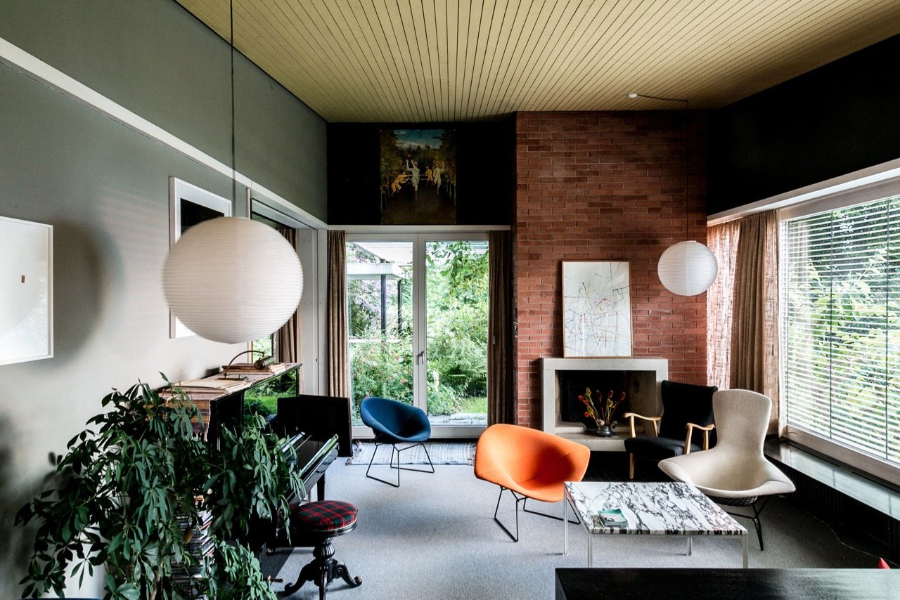 mid-century house by Leo Hafner - Lake Zug, Switzerland - living room