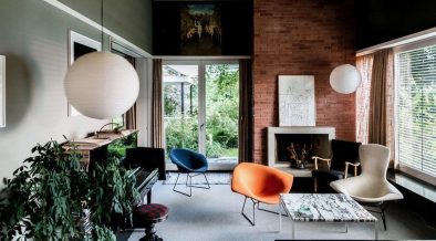 mid-century house by Leo Hafner - Lake Zug, Switzerland - living room