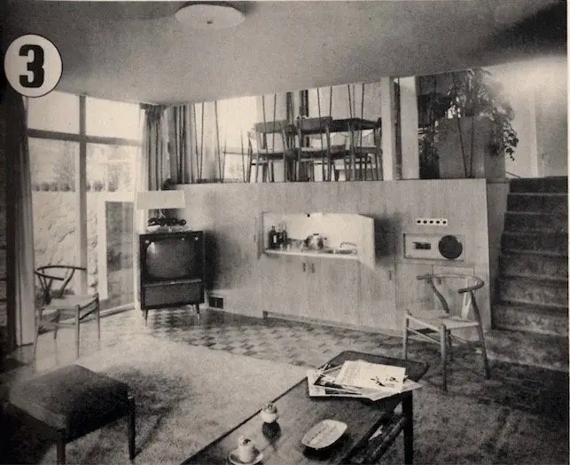 mid-century house in Vancouver - original 1957 family room photo