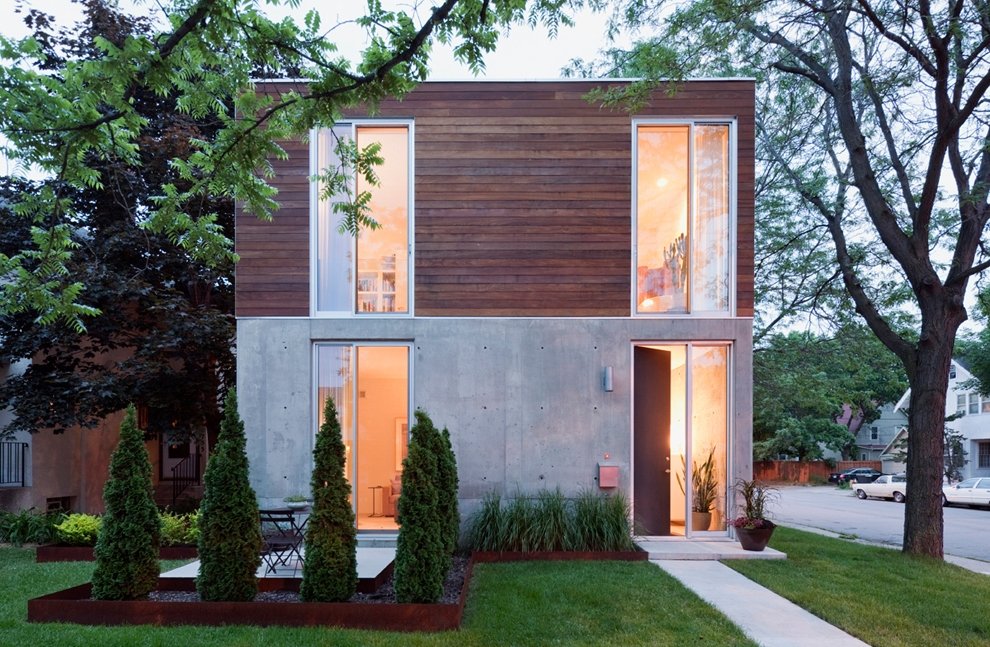 B+W House - Snow Kreilich architects - exterior side