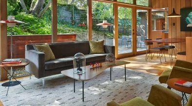 mid-century house in oxford - koch architects - living room