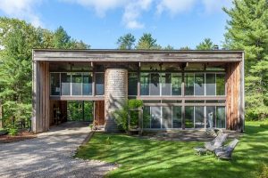 mid-century house in Falls Village, CT - exterior front