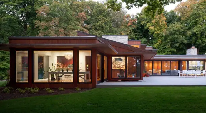 Midcentury modern home renovation in Minnesota -  exterior 