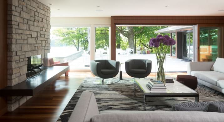 Midcentury modern home renovation in Minnesota - living room