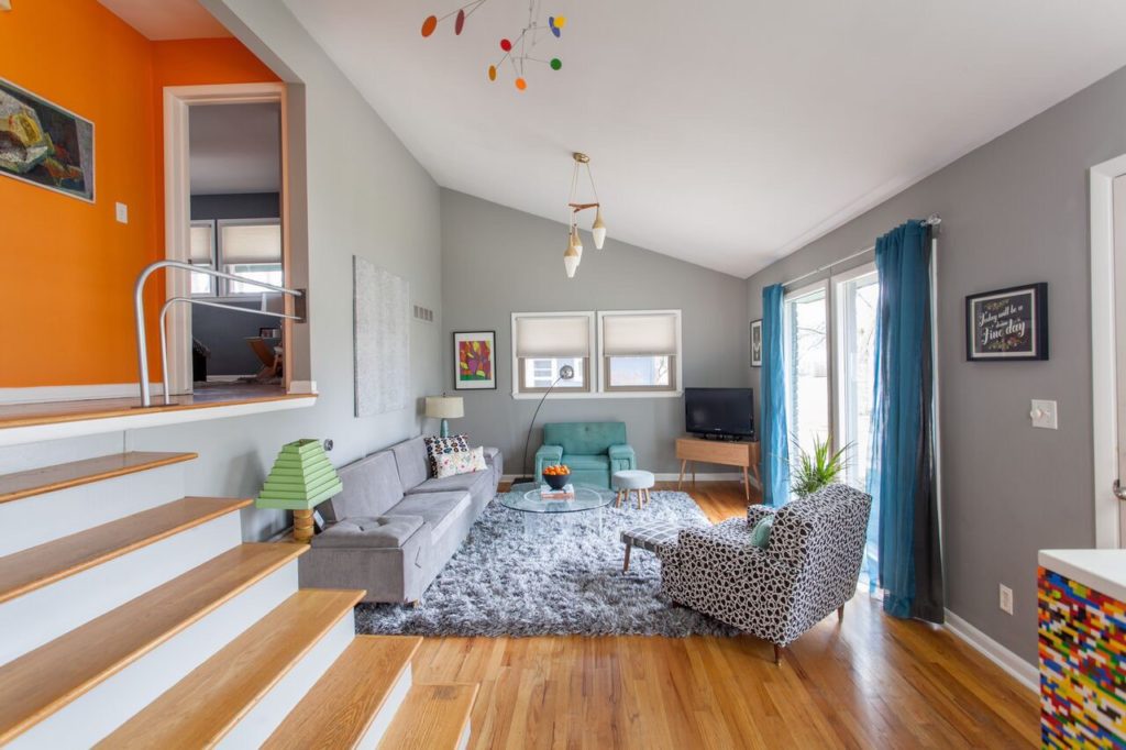 Midcentury home renovation - Interior designer Elin Walters  - living room 