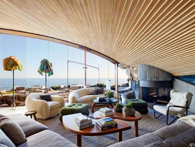 John Lautner - Carbon Beach House renovation - living room