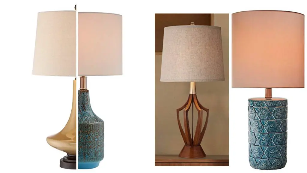 4 midcentury modern lamps