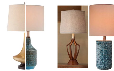4 midcentury modern lamps