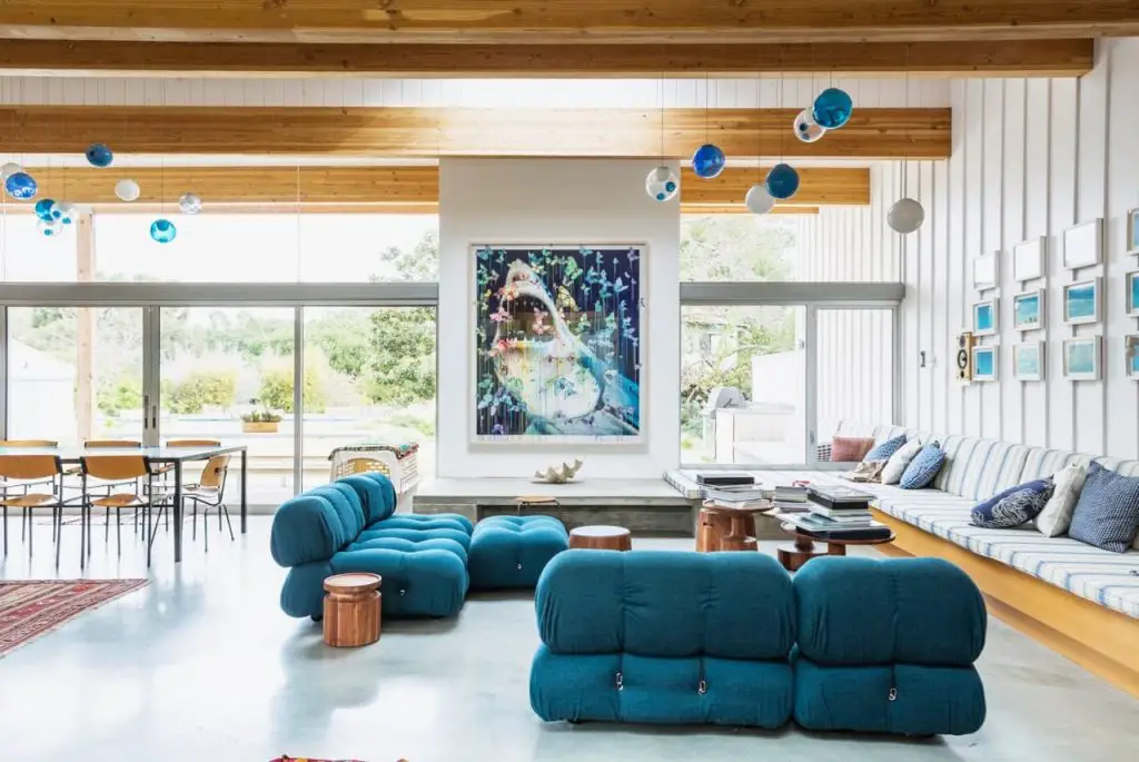 Malibu House - Barbara Bestor - modern midcentury - living