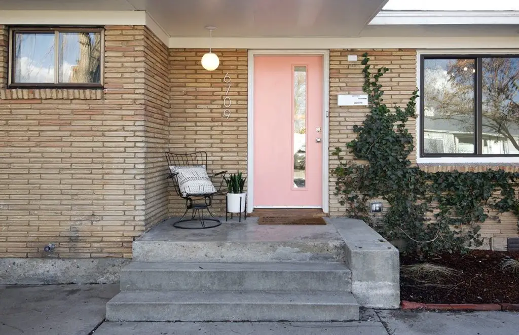 midcentury house renovation in Boise, idaho - front door