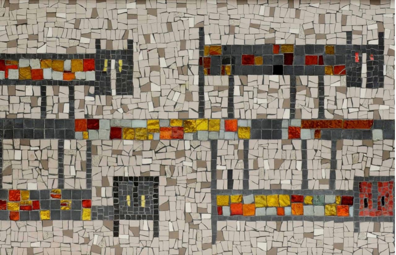 Midcentury mosaic table designed by the Ackermans